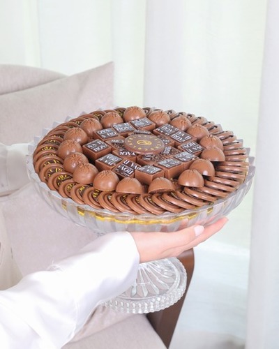 صينية كرستال حلا روڤا - (٩٠ حبة) تشكيلة جوكلت بلجيكي فاخر