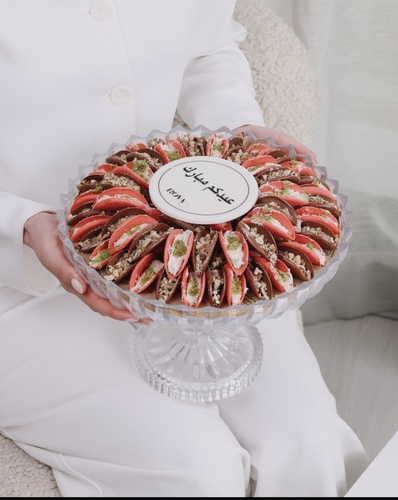 صينية كرستال تاكو - صينية تاكو | 65 حبة | كراميل بيكان & شعر بنات بالبستاشيو