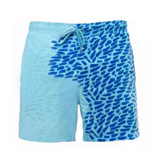 THE BEST PLACE - CHANGING COLORS SWIMWEAR SHORTS LIGHT  TO DARK BLUE SPOTS - Changing color swimwear shorts Light to Dark Blue Spots