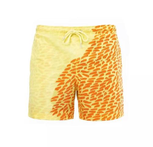 THE BEST PLACE - CHANGING COLORS SWIMWEAR SHORTS SPOTS YELLOW ORANGE - Changing color swimwear shorts ( Yellow Orange with Spots)