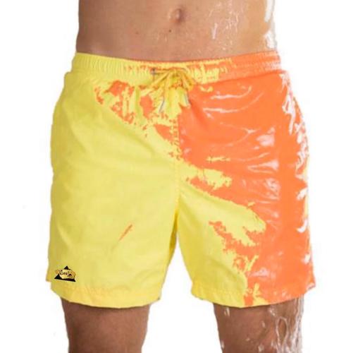 THE BEST PLACE - CHANGING COLORS SWIMWEAR SHORTS  YELLOW ORANGE - Changing color swimwear shorts  Yellow orange