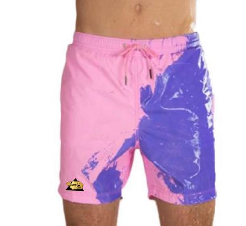 THE BEST PLACE - CHANGING COLORS SWIMWEAR SHORTS PINK BURBLE - Changing color swimwear shorts pink purple