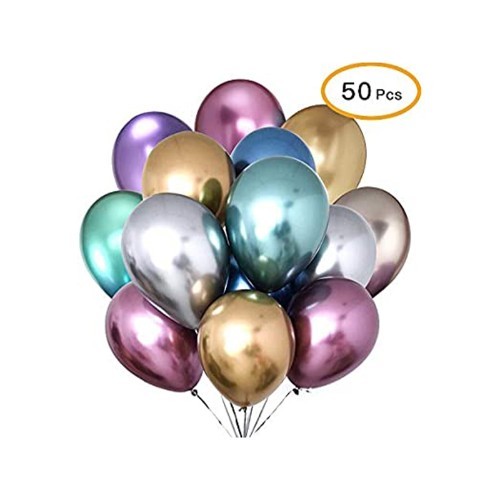 Fifty Chrome Balloon - 50 chrome balloons with helium. You can choose the colors of the balloons by contacting WhatsApp 60674030.