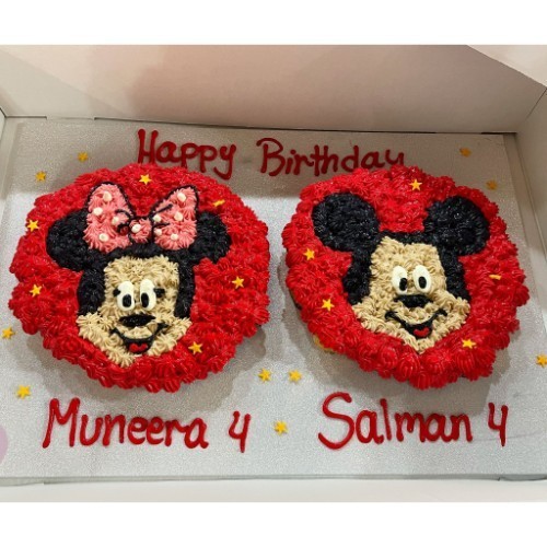 Mickey & minnie mouse All cream - 4 Dozens 

Mini cupcakes Please keep your writing that you want on the board in the box below