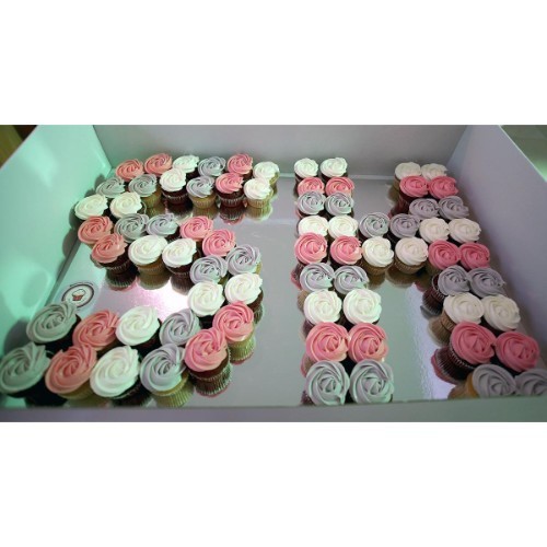 2 Letters - From 5 to 6 dozens mini cupcakes Please keep your writing that you want on the board in the box below