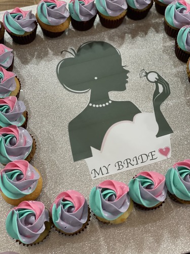 Bride To Be - 2 Dozens mini Cupcakes Please keep your writing that you want on the board in the box below