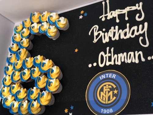 inter milan number - 3 Dozens mini cupcakes  Please keep your writing that you want on the board in the box below