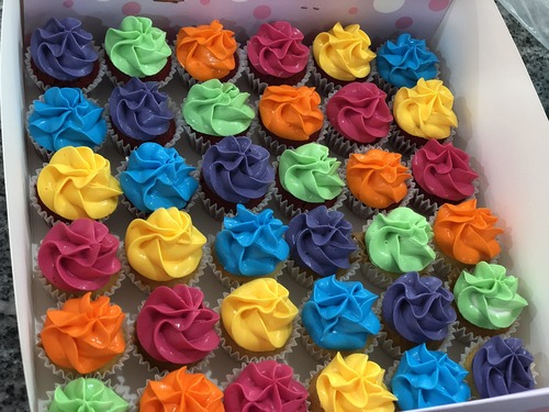 colorful box - mini cupcakes