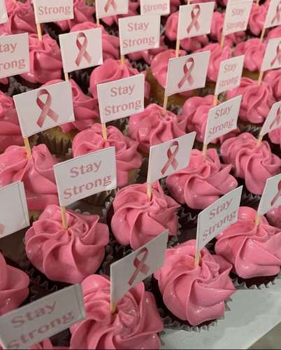 Breast Cancer Flags - mini cupcakes Please keep your writing that you want on the board in the box below