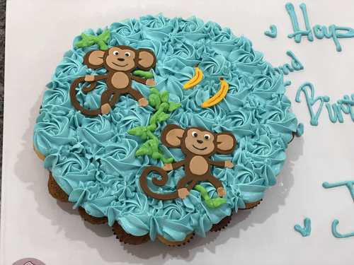 2 cute monkeys - mini cupcakes Please keep your writing that you want on the board in the box below