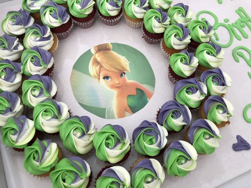 Tinkerbell - 3 Dozens mini cupcakes Please keep your writing that you want on the board in the box below