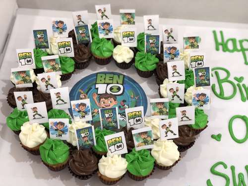 Ben 10 - 3 Dozens mini cupcakes Please keep your writing that you want on the board in the box below