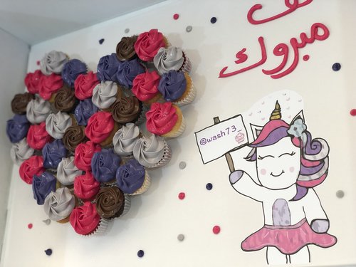 Meemee's Unicorn - 3 Dozens mini cupcakes Please keep your writing that you want on the board in the box belowThis Design with Chocolate Flavor and all the chocolate Flavor comes with nuts