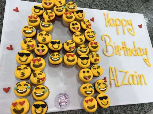 Emoji letter - 3 Dozens mini cupcakes Please keep your writing that you want on the board in the box below