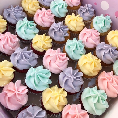 Pastel Colors box - mini cupcakes