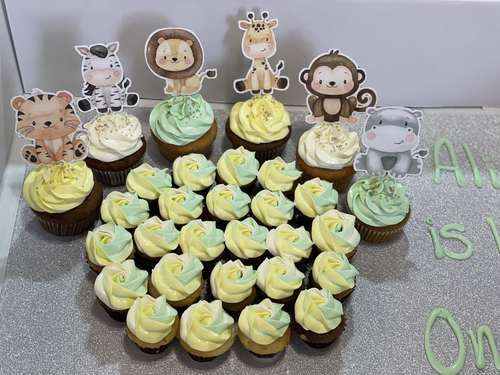 Pastel animals - big cupcakes + mini cupcakes Please keep your writing that you want on the board in the box below