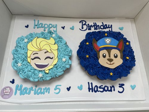 Paw Patrol & Elsa - 4 Dozens mini cupcakes Please keep your writing that you want on the board in the box below