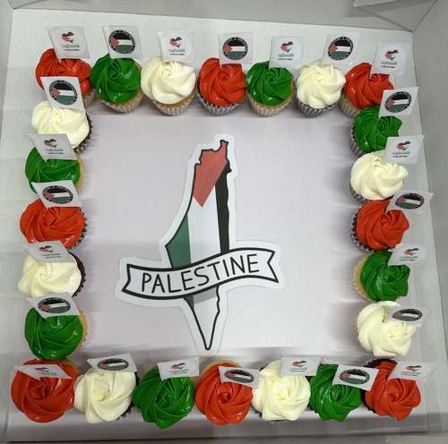 Palestine - 2 Dozens mini cupcakes جميع مبيعات هذا التصميم سوف تذهب لجمعية الهلال الاحمر لتبرعات الشعب الفلسطيني