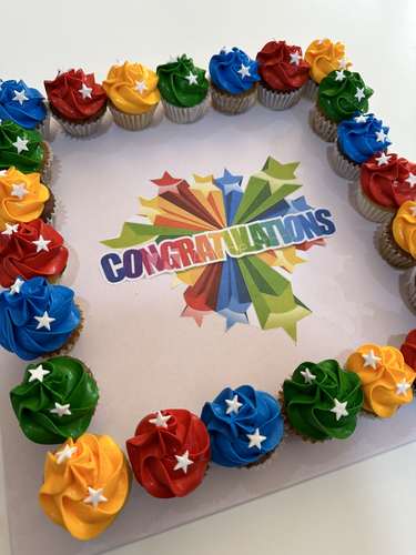 Congratulations - 2 Dozens mini cupcakes Please keep your writing that you want on the board in the box below