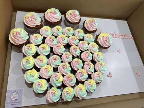 pastel rainbow - big cupcakes + mini cupcakes Please keep your writing that you want on the board in the box below