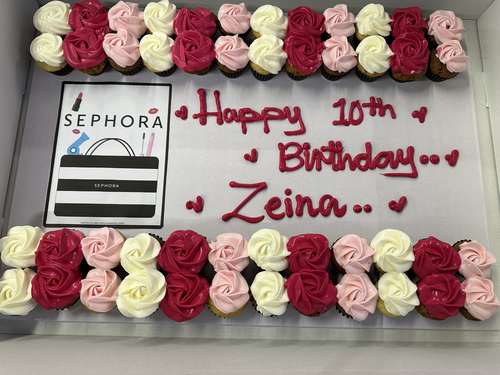 Sephora - 4 Dozens mini cupcakes Please keep your writing that you want on the board in the box below