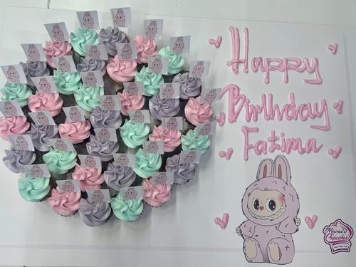 Labubu flags - mini cupcakes Please keep your writing that you want on the board in the box below