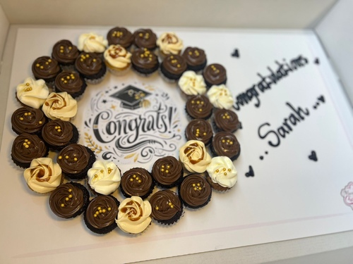 graduation - 3 Dozens mini cupcakes Please keep your writing that you want on the board in the box below