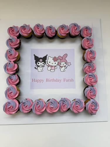 hello kitty - kuromi - my melody - mini cupcakes Please keep your writing that you want on the board in the box below
