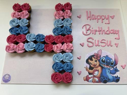 stitch & lilo number - 3 Dozens mini cupcakes Please keep your writing that you want on the board in the box below