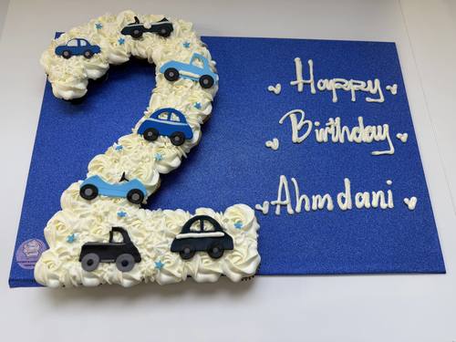 blue cars number - 3 Dozens mini cupcakes Please keep your writing that you want on the board in the box below