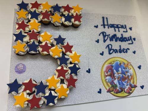 sonic number - 3 Dozens mini cupcakes Please keep your writing that you want on the board in the box below