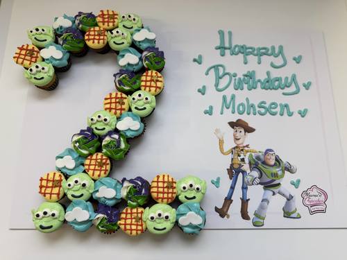 Toy Story number - 3 Dozens mini cupcakes Please keep your writing that you want on the board in the box below