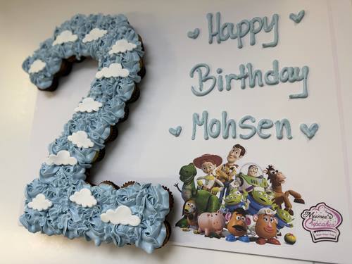 Toy Story number - 3 Dozens mini cupcakes Please keep your writing that you want on the board in the box below