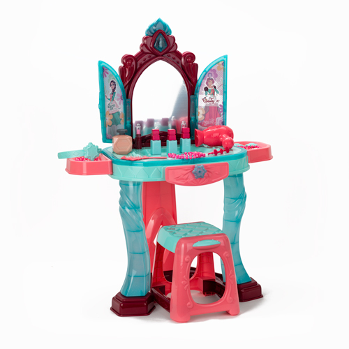 Beauty care game - Beauty care set  Girls' Magical Woman Dressing Table and Chair with Accessories  75 cm high  Accessories for a little princess  Imitation lipstick, varnish, beads and hair dryer