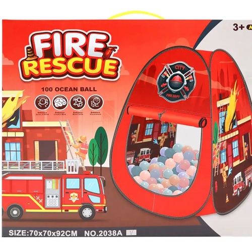 kids fire rescue tent with 100 balls