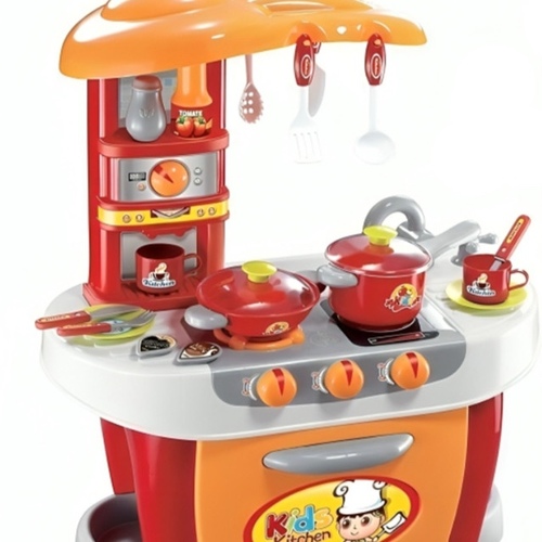 Girls happy play cooking game kitchen toys  trolly