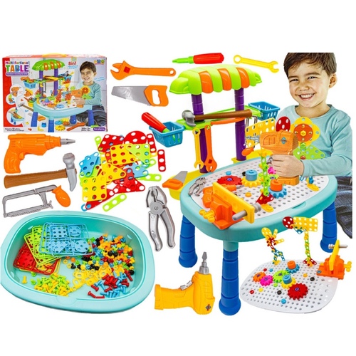• Great educational toy• Great way to build and design• Develops Thyroid motor skills• Learning tabl
