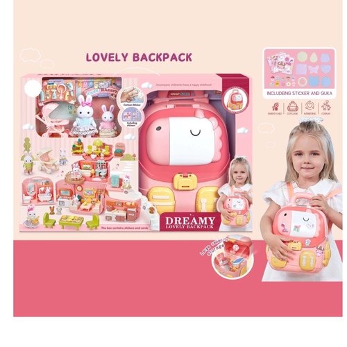 Girls Doll HouseRabbit Backpack Toys