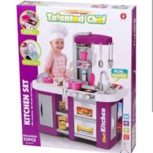 Talented chef kitchen set with 49pcs run with water