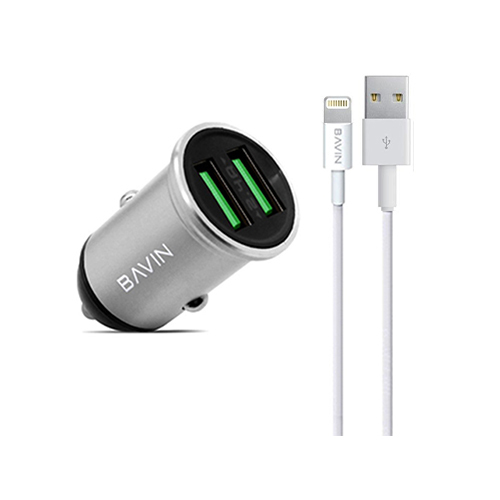 Pavin Pc397-5p Car Charger   Fast charging 2.4A with cable for iPhone (Code:91) - Pavin Pc397-5p Fast Charging 2.4A Car Charger With Cable For Iphone B379.00 2.4A car charger Fast Shipping 2 USB ports Input: DC12-24V Max 20W Output 1: DC 5V - 2.4A Output 2: DC5V - 2.4A = 9V-2A 12V-1.5A with USB cable Two devices can be charged at the same time