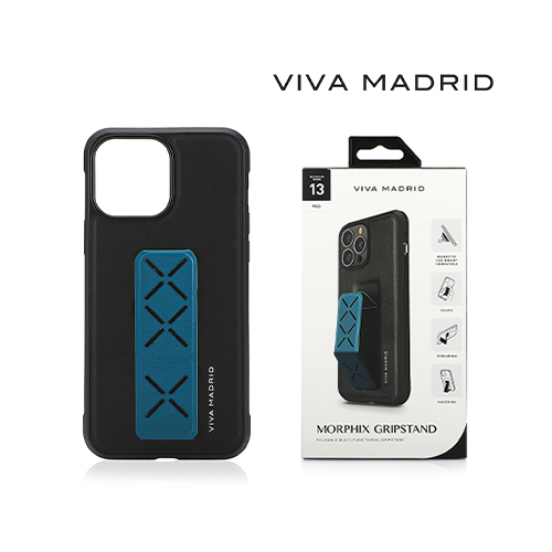 Cover Viva Madrid Morfix Leather Case with Grip iPhone 13 Pro - Blue & Black (Code:273) - Cover Viva Madrid Morfix Leather Case with Grip iPhone 13 Pro - Blue & Black Morfix wheels provide a secure, non-slip grip. Advantages: Equipped with 