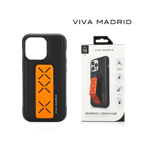 Cover Viva Madrid Morfix Leather Case with Grip iPhone 13 Pro - Orange Black (Code:273) - Cover Viva Madrid Morfix Leather Case with Grip iPhone 13 Pro - Orange Black Morfix wheels provide a secure, non-slip grip. Advantages: Equipped with 