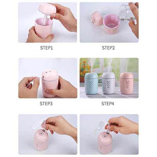 Air Humidifier for Car, Home and Office with USB LED Light (Code:77)