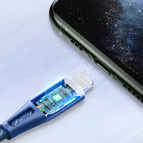 راف باور كيبل 0.3 متر مضفر بالنايلون تايب سي الى لايتنينج (كود:140)
