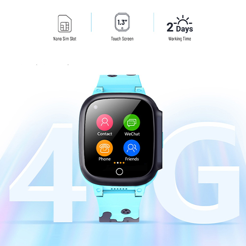 بورودو - ساعة ذكية للأطفال 4G GPS ، مقاومة للماء ، معدل ضربات القلب ، بطارية ليثيوم 650mAh (كو:287)
