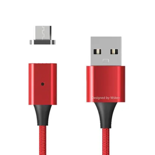 كيبل 3×1 شاحن مغناطيسي كيبل USB محول مايكرو وتايب سي ولايتنينج(كود:63)