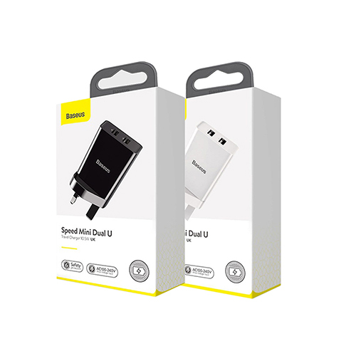 شاحن من بيسوس 2 USB مزدوج - 10.5W  تصميم خفيف الوزن ومحمول (كود :37)