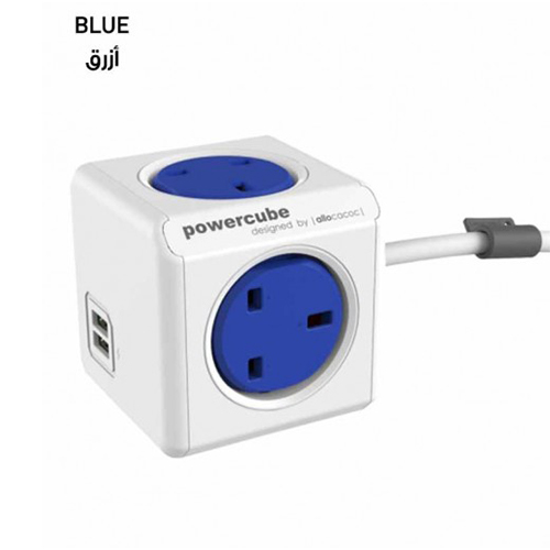 الوكاكوك - موزع كهربائي 4 منافذ توزيع للطاقة +2 USB مع كيبل 1.5متر(كود:134)