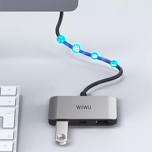 3 in 1 Type C Adapter with USB3.0 Fast Data Transfer 4K HDMI Display and Fast Charging (Code:150)