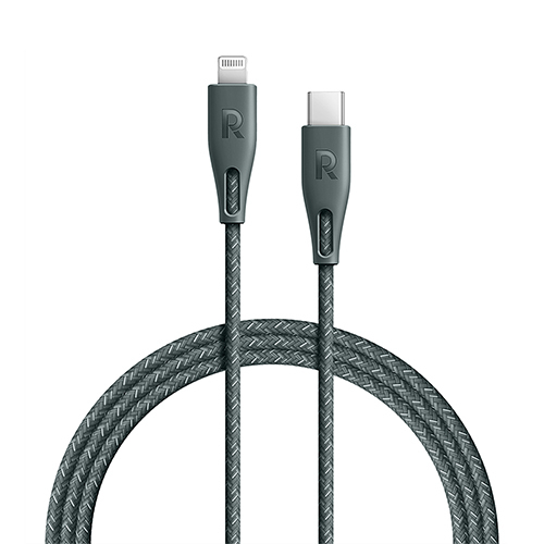 From RAV Power Cable 2 Meters Braided with Nylon Type C to Lightning (Code: 141)